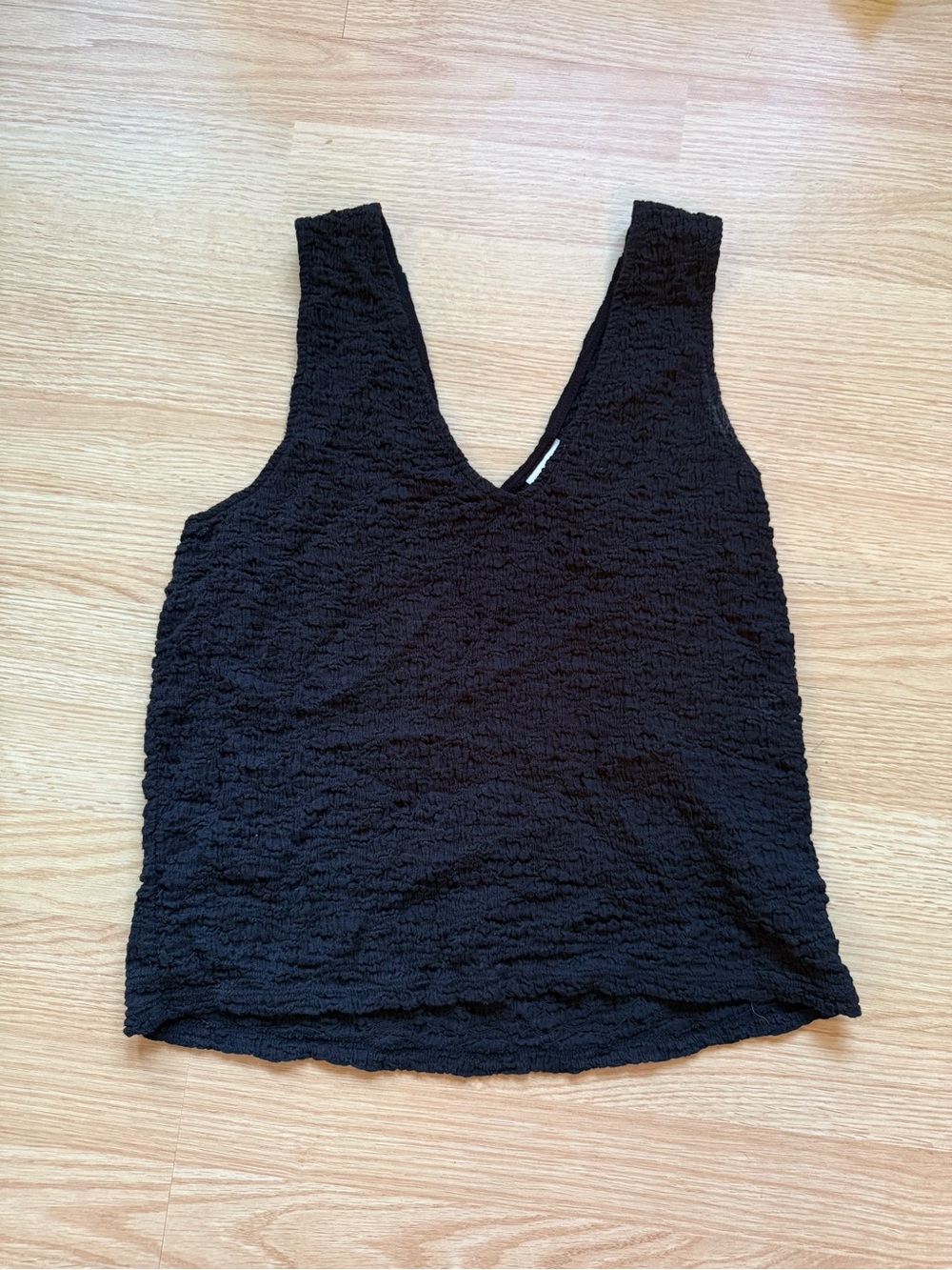 a new day Black Textured V-Neck Tank